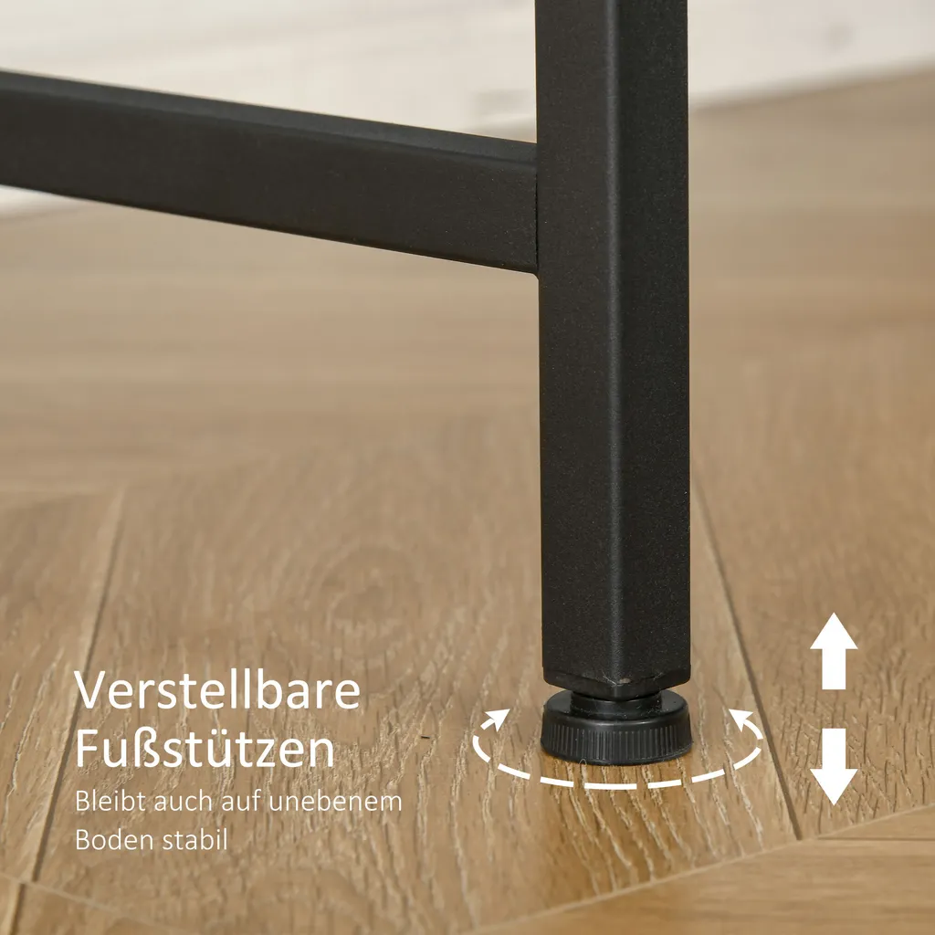 HOMCOM Computertisch Eckschreibtisch L-Form Arbeitstisch Platzsparender Gaming PC Workstation Für Home-Office Industriedesign Metall Rustikales Braun 165 X 110 X 95 Cm 6 HOMCOM Computertisch Eckschreibtisch L-Form Arbeitstisch Platzsparender Gaming PC Workstation Für Home-Office Industriedesign Metall Rustikales Braun 165 X 110 X 95 Cm – Bild 6