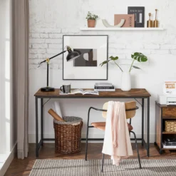 VASAGLE Schreibtisch, Computertisch, Schmaler Bürotisch, 140 X 60 X 75 Cm, Einfacher Aufbau, Stahl, Industrie-Design, Vintagebraun-schwarz LWD043B01 -VIDAXL || HOMCOM Verkäufe cc3457b7794bbba8658e7cb503308d32