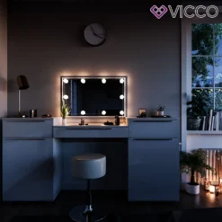 Vicco Schminktisch Lilli Frisiertisch Kommode Frisierkommode Spiegel Weiß Inklusive Hocker Und LED-Lichterkette -VIDAXL || HOMCOM Verkäufe cd3087ef9f48f0a8a1dabb84780f4274