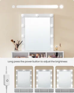 VASAGLE Schminktisch Mit Spiegel Und 2 Schubladen Frisiertisch Kosmetiktisch Mit 3 Offenen Fächern Frisierkommode Modern Weiß -VIDAXL || HOMCOM Verkäufe cd329ced26bc4bbda64f96579420e7b6