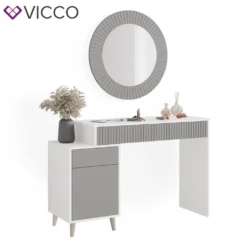 Vicco Schminktisch Arles Weiß Hellgrau Schminkspiegel 120x77 Cm Holzwerkstoff -VIDAXL || HOMCOM Verkäufe ce694346453d608321a299a3273a4f0d