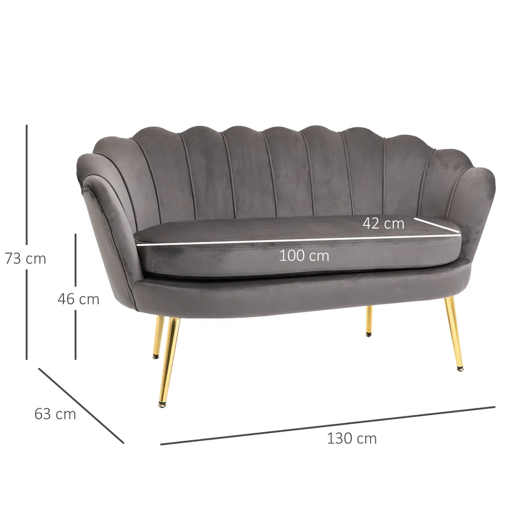 HOMCOM 2-Sitzer Stoffsofa Zweisitzer Loungesofa Mit Weichen Und Großzügigen Kissen Polstersofa Sitzmöbel Polstermöbel Designsofa Elegant Samt Polyester Grau 130 X 63 X 73 Cm 7 HOMCOM 2-Sitzer Stoffsofa Zweisitzer Loungesofa Mit Weichen Und Großzügigen Kissen Polstersofa Sitzmöbel Polstermöbel Designsofa Elegant Samt Polyester Grau 130 X 63 X 73 Cm – Bild 7