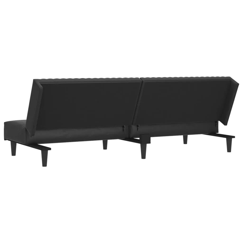 VidaXL Schlafsofa 2-Sitzer Schwarz Kunstleder 7 VidaXL Schlafsofa 2-Sitzer Schwarz Kunstleder – Bild 7