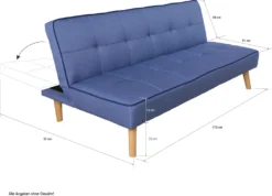 Homestyle4u 1896, 3-Sitzer Schlafcouch Schlafsofa, Couch Mit Bettfunktion, Modern Blau -VIDAXL || HOMCOM Verkäufe cf7133bf69be7ae5425e9fc311d97ba5