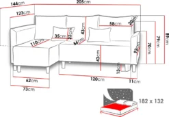 Mirjan24 Ecksofa Brest, L-Form Polsterecke, Eckcouch Mit Bettkasten Und Schlaffunktion, Stilvoll Wohnzimmer (Farbe: Lawa 06 + Lawa 05) -VIDAXL || HOMCOM Verkäufe cfb700568e8e9781efcfc16a62eff7a1 1
