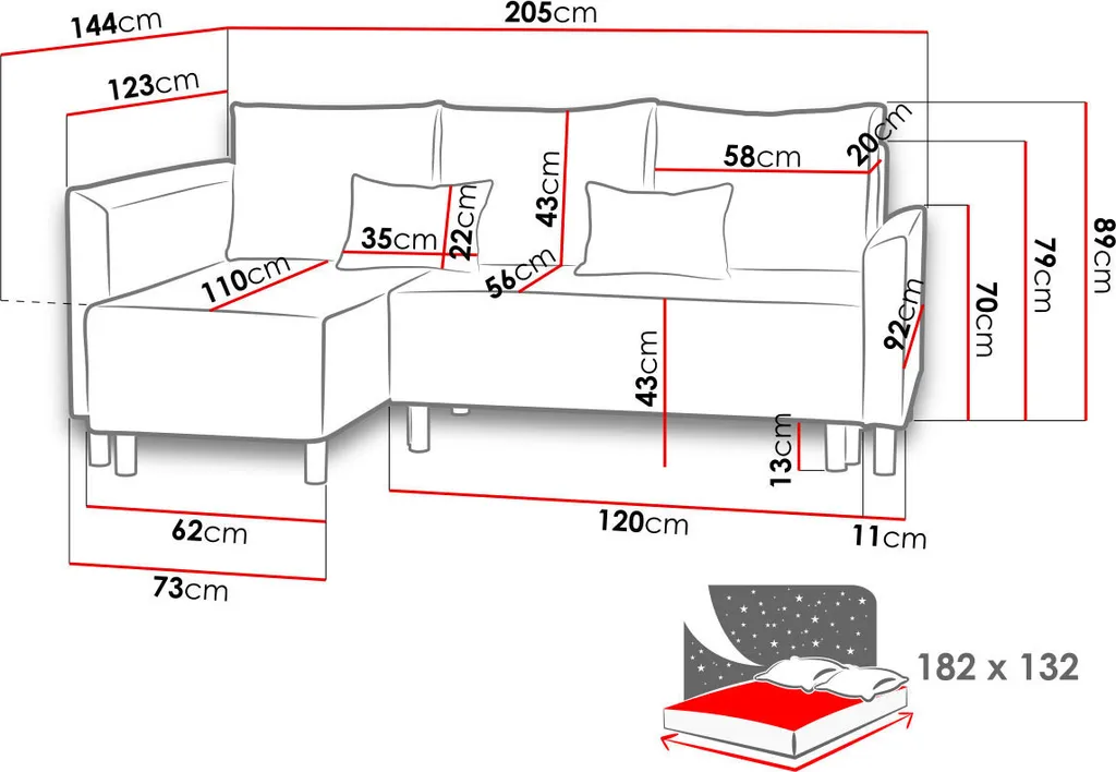 Mirjan24 Ecksofa Brest, L-Form Polsterecke, Eckcouch Mit Bettkasten Und Schlaffunktion, Stilvoll Wohnzimmer (Farbe: Mikrofaza 0027 + Mikrofaza 0015) 6 Mirjan24 Ecksofa Brest, L-Form Polsterecke, Eckcouch Mit Bettkasten Und Schlaffunktion, Stilvoll Wohnzimmer (Farbe: Mikrofaza 0027 + Mikrofaza 0015) – Bild 6