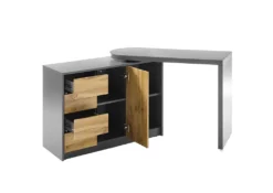 Schreibtisch Mantua Grau Lack Und Eiche Laptoptisch Mit Stauraum Schwenkbar Ausziehbar 108 - 166 Cm -VIDAXL || HOMCOM Verkäufe cfe1633432f60fe624d17cfc0ac20e08