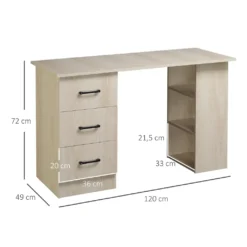HOMCOM Schreibtisch Computertisch Bürotisch Arbeitstisch Regal Mit 3 Schubladen Regale Natur 120 X 49 X 72 Cm 9 HOMCOM Schreibtisch Computertisch Bürotisch Arbeitstisch Regal Mit 3 Schubladen Regale Natur 120 X 49 X 72 Cm -VIDAXL || HOMCOM Verkäufe d048ac0c71d8d27a29d1144412d97179