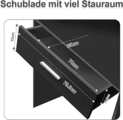 Yoleo Schminktisch Mit Spiegel, LED-Beleuchtung Und Hocker, Frisiertisch Mit Großer Schublade, Kosmetiktisch 140x40x80cm, Schwarz -VIDAXL || HOMCOM Verkäufe d1019e799320576ba93a4eedcebe992b