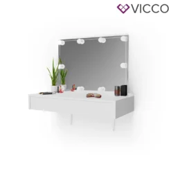 Vicco Schminktisch Alessia Frisiertisch Kommode Frisierkommode Spiegel Weiß Inklusive LED-Lichterkette -VIDAXL || HOMCOM Verkäufe d2fbcae8fb71cda0ecf90a775fb577c5