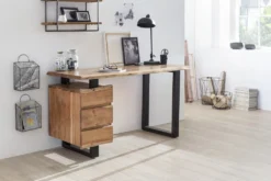 SIT Möbel Baumkante Schreibtisch | 3 Schubladen | 38 Mm Platte Akazie-Holz Natur | Beine Metall Schwarz | B 147 X T 62 X H 80 Cm | 13007-01 | Serie ALBERA -VIDAXL || HOMCOM Verkäufe d43825493115e720831cdba8b431fee1