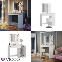 Vicco Schminktisch + LED Spiegel Julia Weiß 90 X 137,5 X 38 Cm Holzwerkstoff -VIDAXL || HOMCOM Verkäufe d45adb498fa3c45fadec6c195a858afc