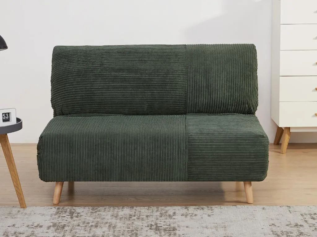 Schlafsofa 2-Sitzer - Cord - Dunkelgrün - PALULA 4 Schlafsofa 2-Sitzer - Cord - Dunkelgrün - PALULA – Bild 4