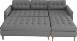 Selsey - Ecksofa / Eckcouch KOPENHAGA In Grau Mit Federkern, Bettfunktion, Hocker, Holzfüßen, Ottomane Links Oder Rechts -VIDAXL || HOMCOM Verkäufe d6117e3ae5885ff649500c013e288e0a