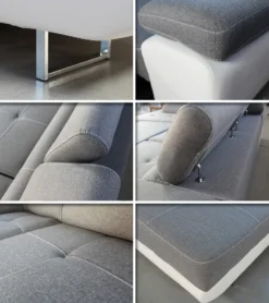 Ecksofa Divo Mit Einstellbare Kopfstützen Und Schlaffunktion, Couchgarnitur, Sofagarnitur, Couch, Schlafsofa (Weiß + Grau (Soft 017 + Sawana 21), Ecksofa Rechts) -VIDAXL || HOMCOM Verkäufe d6a8ca607abf1805333f35e2d9b87451