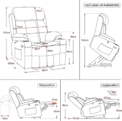 MCombo Elektrische Aufstehhilfe Fernsehsessel Relaxsessel Echtleder 7190BK -VIDAXL || HOMCOM Verkäufe d703ad41fa4458cd0c3eba4be6d53052