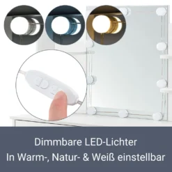 Juskys Schminktisch Bella Mit LED Beleuchtung, Spiegel, Schublade & 4 Ablagefächern - 108 X 40 X 140 Cm - Holz - Weiß - Kosmetiktisch Frisiertisch -VIDAXL || HOMCOM Verkäufe d96a239b04eead684b9b2dc670fdeff0