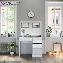 Vicco Schminktisch Sherry Weiß Hochglanz 90 X 75 X 40 Cm Holzwerkstoff -VIDAXL || HOMCOM Verkäufe da47c61e2217528b78d59dcf51ba4cd6