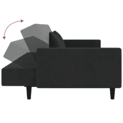 VidaXL Schlafsofa 2-Sitzer Mit 2 Kissen Schwarz Samt -VIDAXL || HOMCOM Verkäufe dabf8ed82acb05458c7863dc7a7d37f1