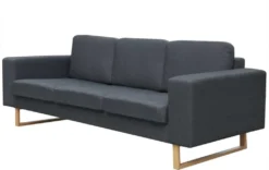 VidaXL 3-Sitzer Sofa Stoff Dunkelgrau