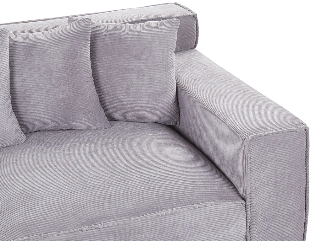 Sofa Hellgrau Cord 3-Sitzer Skandinavisch 5 Zierkissen Wohnzimmer Gästezimmer 5 Sofa Hellgrau Cord 3-Sitzer Skandinavisch 5 Zierkissen Wohnzimmer Gästezimmer – Bild 5