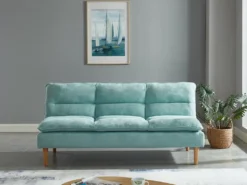 Schlafsofa Klappsofa 3-Sitzer CHARLISE - Stoff - Hellgrün -VIDAXL || HOMCOM Verkäufe dd5748bffc9c3bbd68008804877e0047