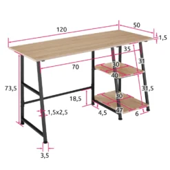 Tectake Schreibtisch Paisley 120x50x73,5cm - Industrial Holz Hell, Eiche Sonoma -VIDAXL || HOMCOM Verkäufe dee6b67b3d92a09f37b8a5db87ab5214
