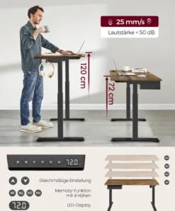 VASAGLE Höhenverstellbarer Schreibtisch Elektrisch, 60 X 120 Cm Tischoberfläche, Elektrischer Schreibtisch,Mit 2 Ladebuchsen Und 2 USB-Anschlüssen,Memory-Funktion Mit 4 Höhen DSL112X01 12 VASAGLE Höhenverstellbarer Schreibtisch Elektrisch, 60 X 120 Cm Tischoberfläche, Elektrischer Schreibtisch,Mit 2 Ladebuchsen Und 2 USB-Anschlüssen,Memory-Funktion Mit 4 Höhen DSL112X01 -VIDAXL || HOMCOM Verkäufe df55fb65e06e9ae1cb7773daaf05de74