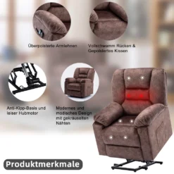 Merax TV-Sessel Elektrische Aufstehhilfe Relaxsessel Fernsehsessel Massagesesel Mit Liegefunktion, Wärmefunktion Und Vibrationsmassage, Retro-/ Vintage Stil, Belastbar Bis 150 Kg, Braun -VIDAXL || HOMCOM Verkäufe e02adae973a6377d6b982e9f822fe42e