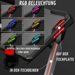 EXCAPE Gaming Tisch Z12 ULTRA Mit LED/RGB Beleuchtung 120cm Breit - Beine In Z-Form, Carbon-Optik, Schreibtisch Gaming - Gamingtisch Inkl. Getränkehalter, Kopfhörerhalter - PC Tisch, Gamer Desk, Tischplatten Größe:120cm X 60xm -VIDAXL || HOMCOM Verkäufe e086255777f693cc44470cd57605dbe5
