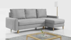 Ecksofa LANG - L-form Sofa Mit Schlaffunktion - Wohnlandschaft 220cm - Wohnzimmer L Couch – Grau
