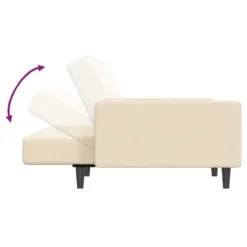 VidaXL Schlafsofa 2-Sitzer Mit Fußhocker Creme Samt -VIDAXL || HOMCOM Verkäufe e18135bcc041931f08e2dac120c38358