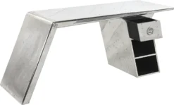 SIT Möbel Schreibtisch | 2 Offene Fächer, 1 Schublade | Mit Alu Beschlagen | Aus Mangoholz Und MDF | B 175 X T 60 X H 75 Cm | Silber | 81707-21 | Serie AIRMAN -VIDAXL || HOMCOM Verkäufe e2a16893153b915bd38cea00757937cb