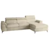 GRAINGOLD Ecksofa Dubai - Eckcouch In L-form Mit Schlaffunktion Und Bettkasten - Ottomane Rechts Freistehend - Beige