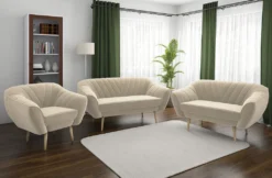 Sofa Set 3+2+1 Polstersofa VIKI Zwei Loungesofas Und Sessel Sechs Personen - Creme -VIDAXL || HOMCOM Verkäufe e316028dfcb5ff9fb7fb60521c84c3b2