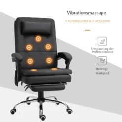 Vinsetto Massagesessel Chefsessel Mit Massagefunktion 7 Vibrationsmassagepunkte Höhenverstellbarer Drehstuhl Bürostuhl Mit Fußstütze Kopfstütze Galvanik Schaumstoff PVC Schwarz 67 X 70 X 112-120 Cm -VIDAXL || HOMCOM Verkäufe e594a91be7b99cd25af9a71727c9cc96