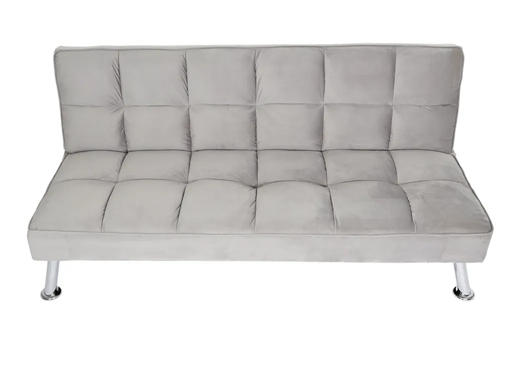 Sofa HWC-K21, Klappsofa Couch Schlafsofa, Nosagfederung Schlaffunktion Liegefläche 187x107cm Samt, Grau 2 Sofa HWC-K21, Klappsofa Couch Schlafsofa, Nosagfederung Schlaffunktion Liegefläche 187x107cm Samt, Grau – Bild 2