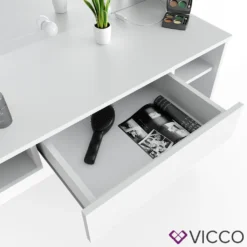 VICCO LED Schminktisch DAENERYS Weiß Frisiertisch Frisierkommode Spiegel Hocker -VIDAXL || HOMCOM Verkäufe e7125afde4202bd0d10b37c15e3c30ca