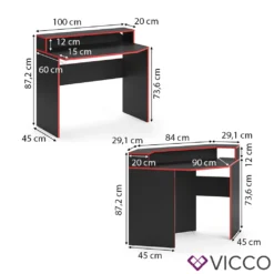 Vicco Computertisch Kron Schwarz 90 X 87,2 X 90 Cm Holzwerkstoff -VIDAXL || HOMCOM Verkäufe e7e45fb50f33624796c8576f9bfb24a3
