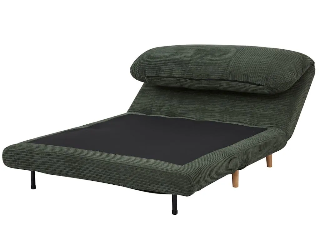 Schlafsofa 2-Sitzer - Cord - Dunkelgrün - PALULA 1 Schlafsofa 2-Sitzer - Cord - Dunkelgrün - PALULA