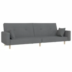 VidaXL Schlafsofa 2-Sitzer Mit 2 Kissen Hellgrau Stoff