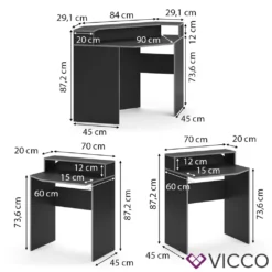 Vicco Computertisch Set 1 Kron Schwarz Grau Holzwerkstoff -VIDAXL || HOMCOM Verkäufe ec55e6b4ec87fa84e16f6b54c9300238