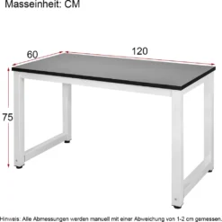 Merax Schreibtisch PC Tisch Computertisch 120 X 60 X 75cm Bürotisch, Arbeitstisch Officetisch PC-Tisch Esstisch Für Zuhause Büro Schlafzimmer, Schwarz-Weiß 11 Merax Schreibtisch PC Tisch Computertisch 120 X 60 X 75cm Bürotisch, Arbeitstisch Officetisch PC-Tisch Esstisch Für Zuhause Büro Schlafzimmer, Schwarz-Weiß -VIDAXL || HOMCOM Verkäufe ec6b92529dde8f480b42cf84a4dc713b