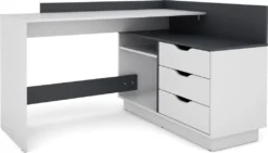 ByLIVING Eckschreibtisch Belfast, Wahlweise Rechts Oder Links Montierbar, 129 X 105 Cm, H 83,5 Cm, In Weiß -VIDAXL || HOMCOM Verkäufe eccd2e7a7478f6677dbc0b59108a9bc4