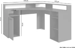 ByLIVING Schreibtisch Fox, Breite 139 Cm, Anthrazit, Mit Viel Stauraum -VIDAXL || HOMCOM Verkäufe ece1bb27b6b32ac2e1c8da61eeaab919