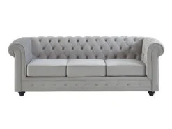 Couchgarnitur 3+2 - Samt - Hellgrau - CHESTERFIELD -VIDAXL || HOMCOM Verkäufe edb6d7268ac854eac03066a3d771aa9c