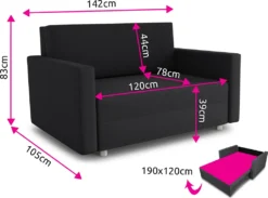 Schlafsofa Pura Maxi Mit Bettkasten - Polstersofa Mit Schlaffunktion, Sofa, Bettsofa, Wohnlandschaft (Schwarz (Suedine 24)) -VIDAXL || HOMCOM Verkäufe ee4486bffc481186098cdc3e73e42044
