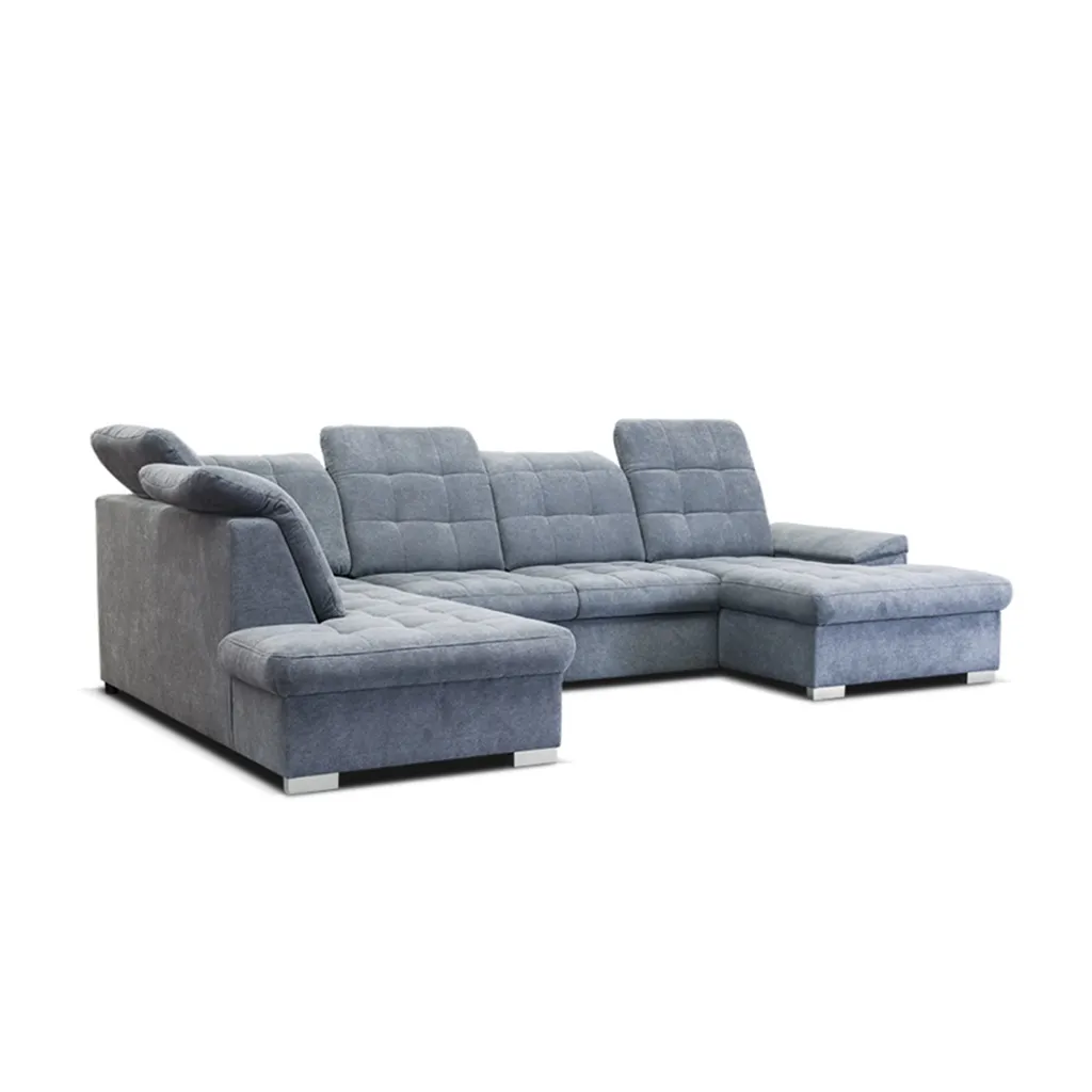 Selsey - Sofa In U-Form / Wohnlandschaft JAMAAL In Grau, Regulierbare Rückenlehne, Schlaffunktion, Bettkasten, Ottomane Rechts, 330 Cm 3 Selsey - Sofa In U-Form / Wohnlandschaft JAMAAL In Grau, Regulierbare Rückenlehne, Schlaffunktion, Bettkasten, Ottomane Rechts, 330 Cm – Bild 3