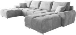 Easy Furniture Velvet Ecksofa In U-Form – Couch Mit Stauraum Und Kissen - Ausziehbares Schlafsofa – Sofa Mit Schlaffunktion - Schlafsofa Mit Bettkasten – Gästebett – 365 X 189 Cm Farbe: Hellgrau -VIDAXL || HOMCOM Verkäufe efd01da31b2ce814785b66d2a69fb677