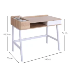HOMCOM Schreibtisch Computertisch Bürotisch Arbeitstisch PC Tisch Vielseitig Verwendbar Mit Sechs Ablagefächern Schublade Breite Tischplatte Für Arbeitszimmer Büro Und Wohheim Natur 100 X 55 X 81,5 Cm -VIDAXL || HOMCOM Verkäufe efde5e5c48742c7d0291d64cf56afd29